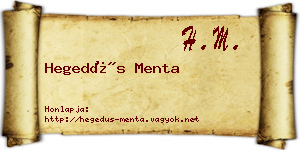 Hegedűs Menta névjegykártya