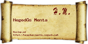 Hegedűs Menta névjegykártya