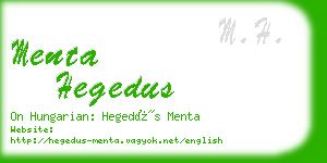 menta hegedus business card
